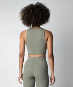 MASSIVE Best Sellers RIB HIGH-NECK CONTOUR CROPPED TANK