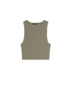 MASSIVE Best Sellers RIB HIGH-NECK CONTOUR CROPPED TANK