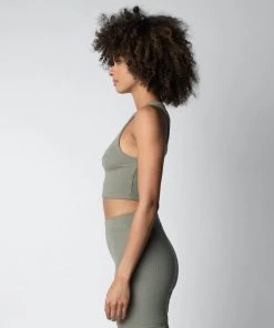 MASSIVE Best Sellers RIB HIGH-NECK CONTOUR CROPPED TANK