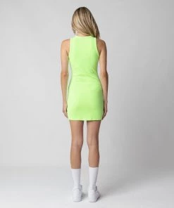 MASSIVE RIB HIGH-NECK CONTOUR DRESS - NEON 15 MASSIVE RIB HIGH-NECK CONTOUR DRESS - NEON