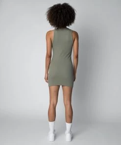 MASSIVE RIB HIGH-NECK CONTOUR DRESS