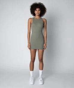 MASSIVE RIB HIGH-NECK CONTOUR DRESS