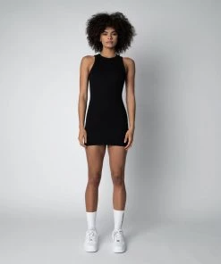 MASSIVE RIB HIGH-NECK CONTOUR DRESS