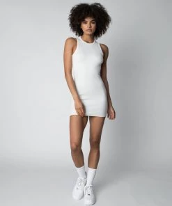 MASSIVE RIB HIGH-NECK CONTOUR DRESS