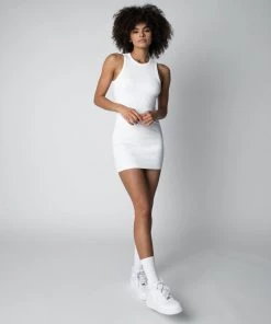 MASSIVE RIB HIGH-NECK CONTOUR DRESS