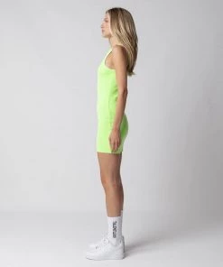 MASSIVE RIB HIGH-NECK CONTOUR DRESS - NEON 14 MASSIVE RIB HIGH-NECK CONTOUR DRESS - NEON