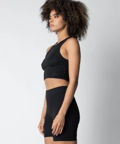 MASSIVE Best Sellers RIB HIGH-NECK CONTOUR CROPPED TANK
