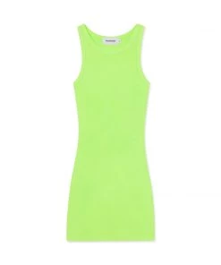 MASSIVE RIB HIGH-NECK CONTOUR DRESS - NEON
