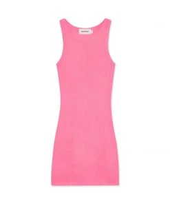 MASSIVE RIB HIGH-NECK CONTOUR DRESS - NEON 17 MASSIVE RIB HIGH-NECK CONTOUR DRESS - NEON