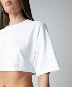 MASSIVE WOMENS CROP DARTED TEE