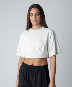 MASSIVE WOMENS CROP DARTED TEE
