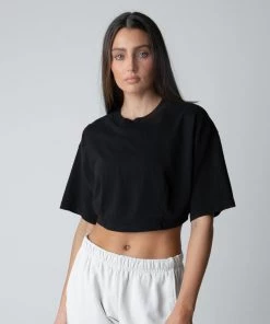 MASSIVE WOMENS CROP DARTED TEE