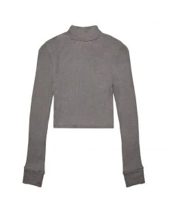 MASSIVE WOMENS LONG SLEEVE MOCKNECK CROP