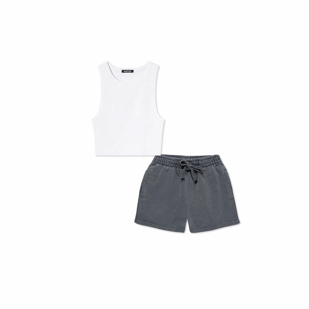 MASSIVE RIB HIGH-NECK CONTOUR CROPPED TANK + HEAVYWEIGHT CLASSIC SHORT - BUNDLE Bundles 3 MASSIVE RIB HIGH-NECK CONTOUR CROPPED TANK + HEAVYWEIGHT CLASSIC SHORT - BUNDLE Bundles