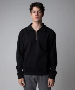 MASSIVE Hoodies MENS MOCK HALF-ZIP SWEATSHIRT