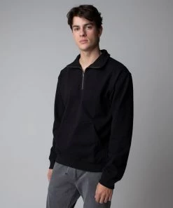 MASSIVE Hoodies MENS MOCK HALF-ZIP SWEATSHIRT