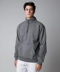 MASSIVE Hoodies MENS MOCK HALF-ZIP SWEATSHIRT