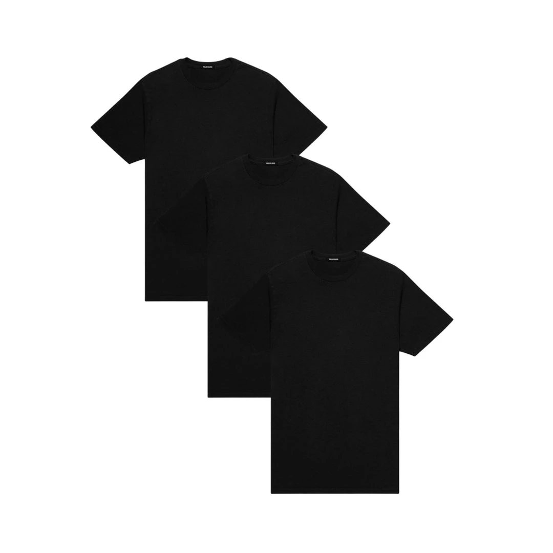 MASSIVE MENS PREMIUM TEE 3 PACK - PITCH BLACK 3 MASSIVE MENS PREMIUM TEE 3 PACK - PITCH BLACK