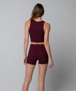 MASSIVE RIB HIGH-NECK CONTOUR CROPPED TANK - MID CENTURY