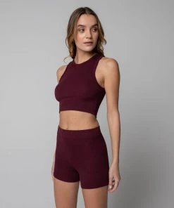 MASSIVE RIB HIGH-NECK CONTOUR CROPPED TANK - MID CENTURY