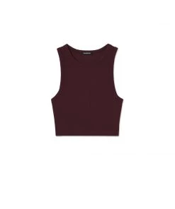 MASSIVE RIB HIGH-NECK CONTOUR CROPPED TANK - MID CENTURY