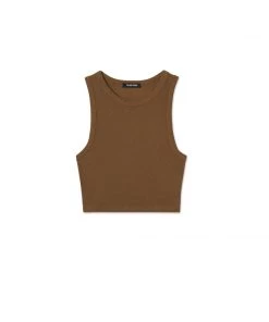 MASSIVE RIB HIGH-NECK CONTOUR CROPPED TANK - MID CENTURY
