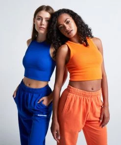 MASSIVE RIB HIGH-NECK CONTOUR CROPPED TANK - SEASONAL Tops