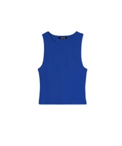 MASSIVE RIB HIGH-NECK CONTOUR CROPPED TANK - SEASONAL Tops