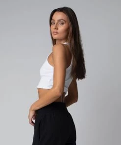 MASSIVE Best Sellers RIB HIGH-NECK CONTOUR CROPPED TANK