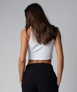 MASSIVE Best Sellers RIB HIGH-NECK CONTOUR CROPPED TANK