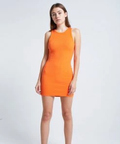 MASSIVE Dresses RIB HIGH-NECK CONTOUR DRESS - SEASONAL