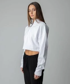 MASSIVE Hoodies WOMENS 3/4 ZIP CROPPED PULLOVER 34 MASSIVE Hoodies WOMENS 3/4 ZIP CROPPED PULLOVER