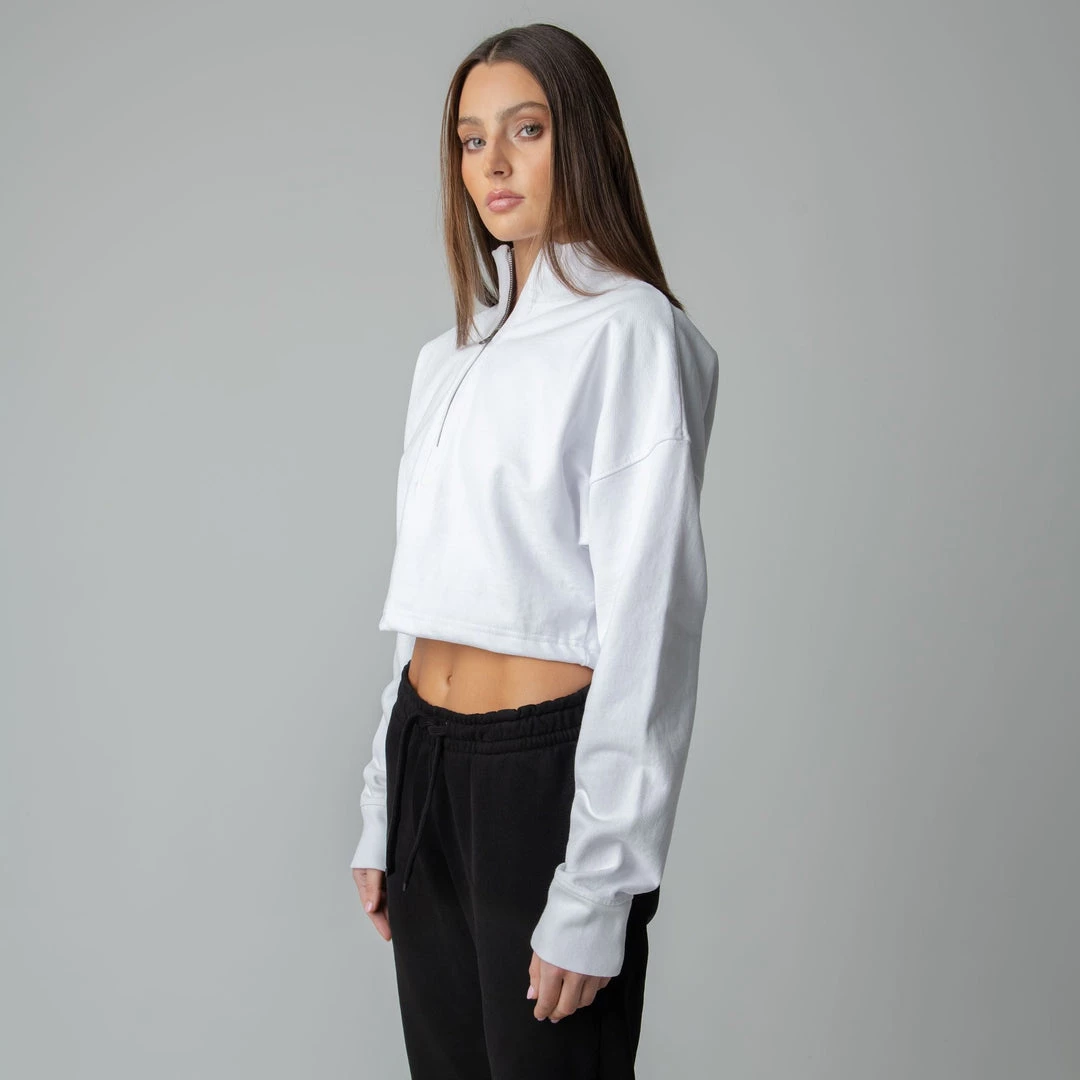 MASSIVE Hoodies WOMENS 3/4 ZIP CROPPED PULLOVER 18 MASSIVE Hoodies WOMENS 3/4 ZIP CROPPED PULLOVER