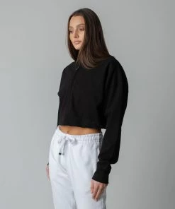 MASSIVE Hoodies WOMENS 3/4 ZIP CROPPED PULLOVER 30 MASSIVE Hoodies WOMENS 3/4 ZIP CROPPED PULLOVER