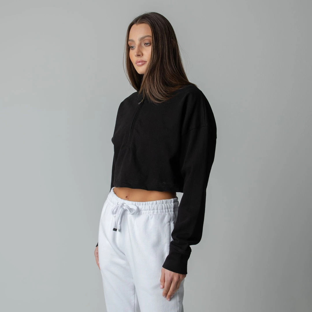MASSIVE Hoodies WOMENS 3/4 ZIP CROPPED PULLOVER 14 MASSIVE Hoodies WOMENS 3/4 ZIP CROPPED PULLOVER