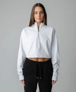 MASSIVE Hoodies WOMENS 3/4 ZIP CROPPED PULLOVER 33 MASSIVE Hoodies WOMENS 3/4 ZIP CROPPED PULLOVER