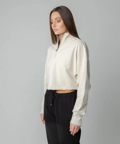 MASSIVE Hoodies WOMENS 3/4 ZIP CROPPED PULLOVER 26 MASSIVE Hoodies WOMENS 3/4 ZIP CROPPED PULLOVER