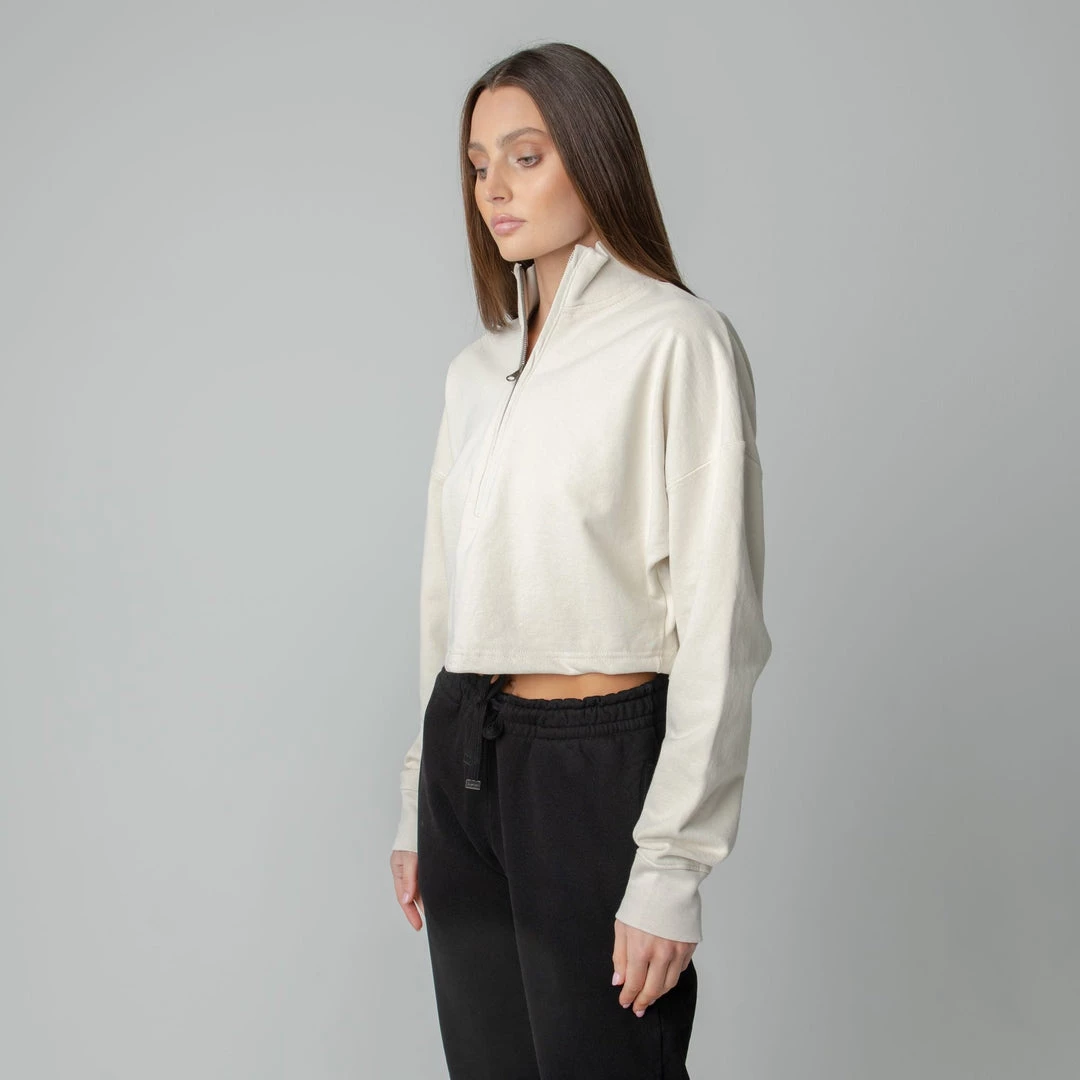 MASSIVE Hoodies WOMENS 3/4 ZIP CROPPED PULLOVER 10 MASSIVE Hoodies WOMENS 3/4 ZIP CROPPED PULLOVER