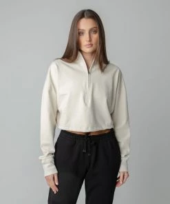 MASSIVE Hoodies WOMENS 3/4 ZIP CROPPED PULLOVER 25 MASSIVE Hoodies WOMENS 3/4 ZIP CROPPED PULLOVER