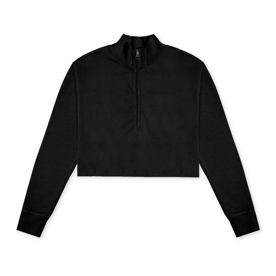 MASSIVE Hoodies WOMENS 3/4 ZIP CROPPED PULLOVER 12 MASSIVE Hoodies WOMENS 3/4 ZIP CROPPED PULLOVER