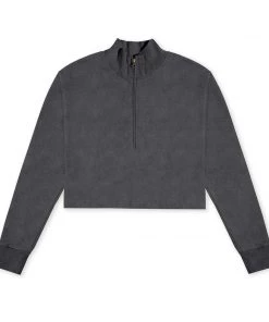 MASSIVE Hoodies WOMENS 3/4 ZIP CROPPED PULLOVER