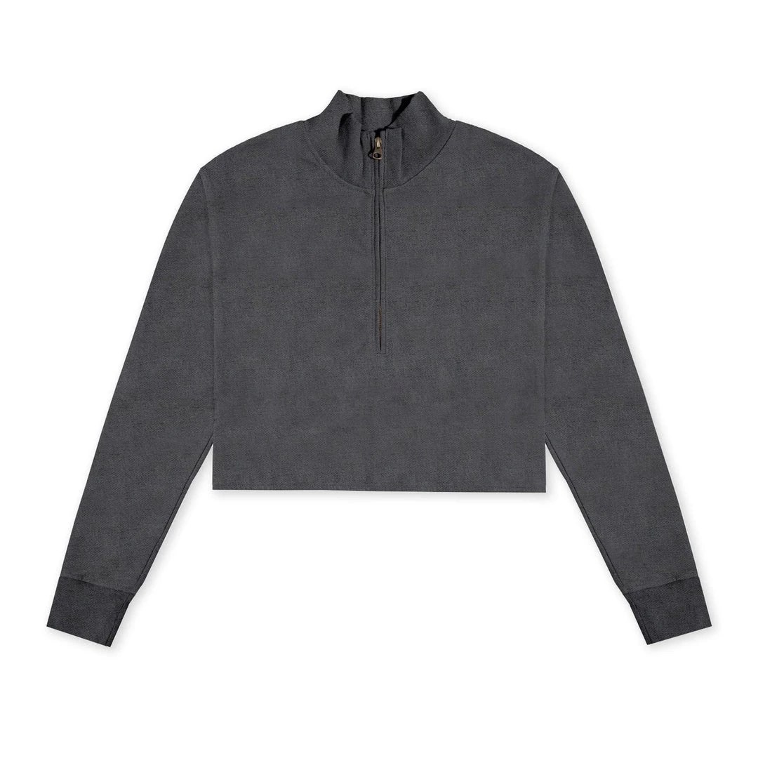 MASSIVE Hoodies WOMENS 3/4 ZIP CROPPED PULLOVER 3 MASSIVE Hoodies WOMENS 3/4 ZIP CROPPED PULLOVER