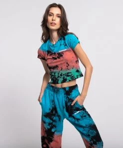 MASSIVE Tops WOMENS BABY TEE - HIGHLIGHTER CRYSTAL WASH