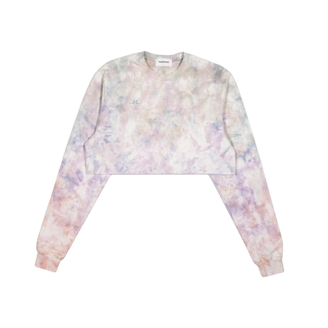 TALENTLESS WOMENS CROPPED CREWNECK - WATERCOLOR 3 TALENTLESS WOMENS CROPPED CREWNECK - WATERCOLOR