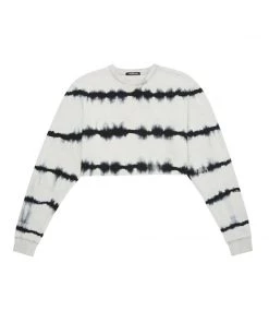 TALENTLESS WOMENS CROPPED CREWNECK - ZEBRA WASH