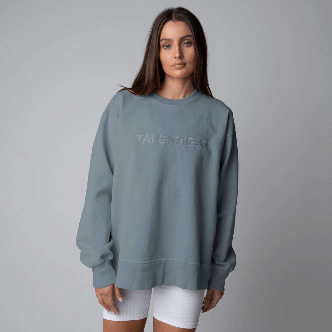 TALENTLESS WOMENS EMBROIDERED CREWNECK - PASTEL Crewnecks 9 TALENTLESS WOMENS EMBROIDERED CREWNECK - PASTEL Crewnecks