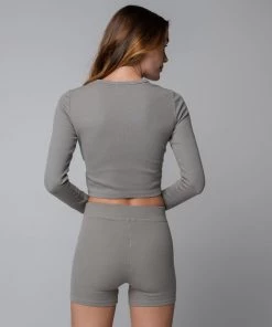 MASSIVE RIB SCOOP NECK LONG SLEEVE - MID CENTURY