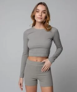 MASSIVE RIB SCOOP NECK LONG SLEEVE - MID CENTURY