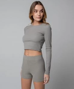 MASSIVE RIB SCOOP NECK LONG SLEEVE - MID CENTURY