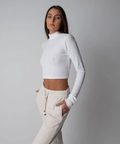 MASSIVE WOMENS LONG SLEEVE MOCKNECK CROP